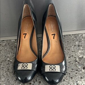 Coach Black Patent Leather Heels
